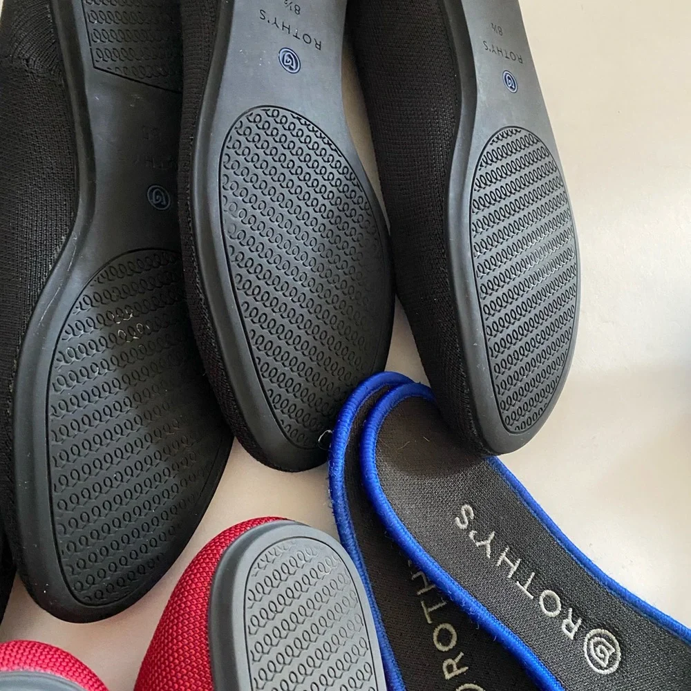 Rothy's Flats in Black, Red, Blue, and Tan - Picture 16 of 16